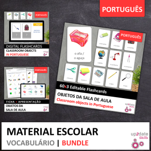 BUNDLE | Vocabulary Practice: Classroom Objects in Portuguese