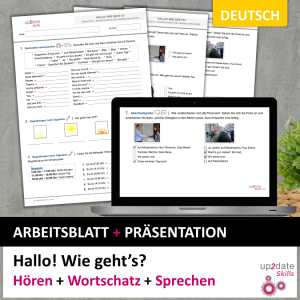 Hallo wie geht's - Begrussungen und Verabschiedungen - Greetings and goodbyes in German worksheet