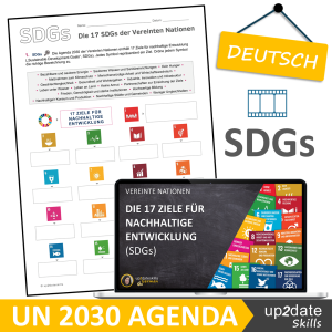 Preview of the educational resource "Die 17 Ziele für Nachhaltige Entwicklung der Vereinten Nationen (SDGs in German)" by up2dateskills German.